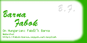 barna fabok business card